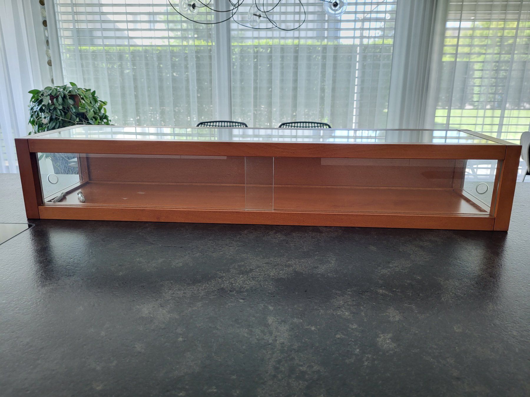 Console: Calligaris, Wandkonsole, Konsole mit Schiebeglas Kirsche – Usato da Schaffhausen venduto da Mauri1970 2