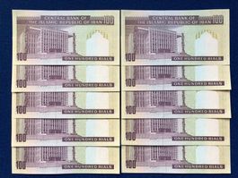 Iran 1985 - 10 x 100 Rials UNC