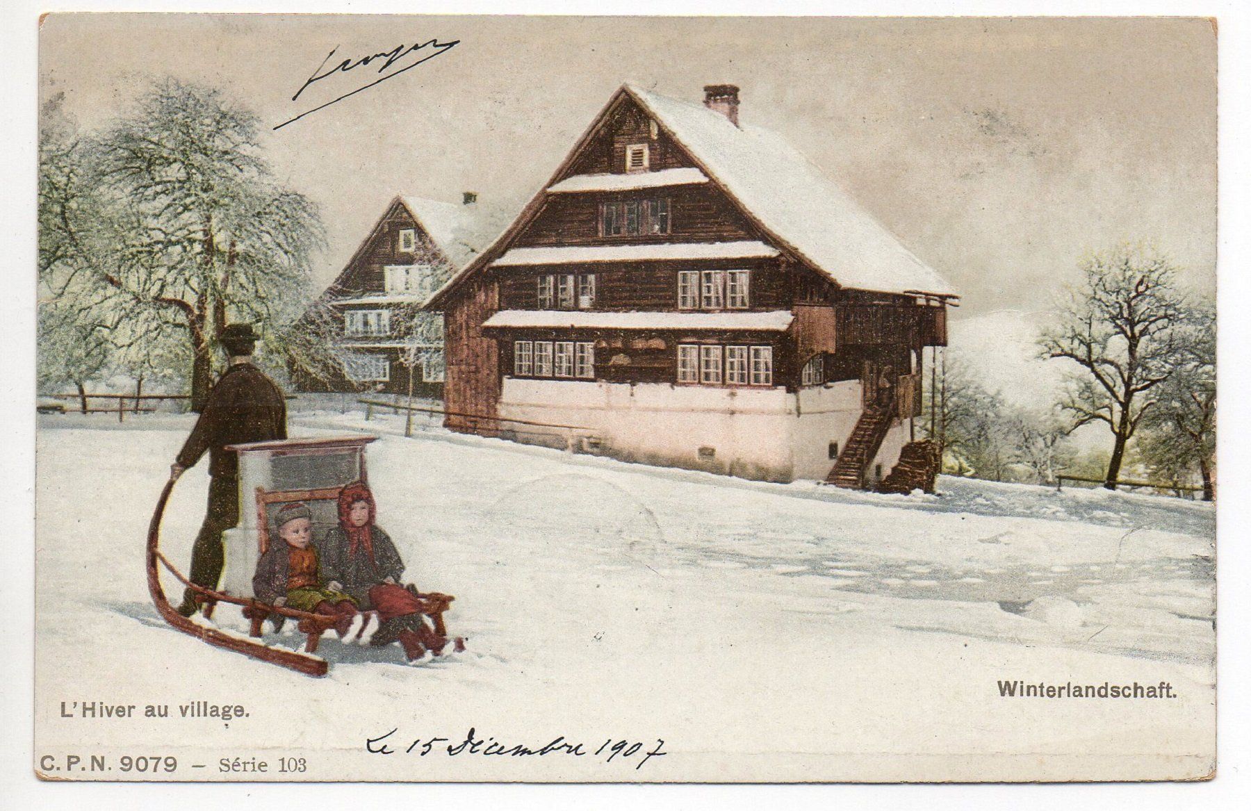 Ansichtskarten: APPENZELL Milchmann mit Schlitten im Winter – Gebraucht aus Jona von philajona