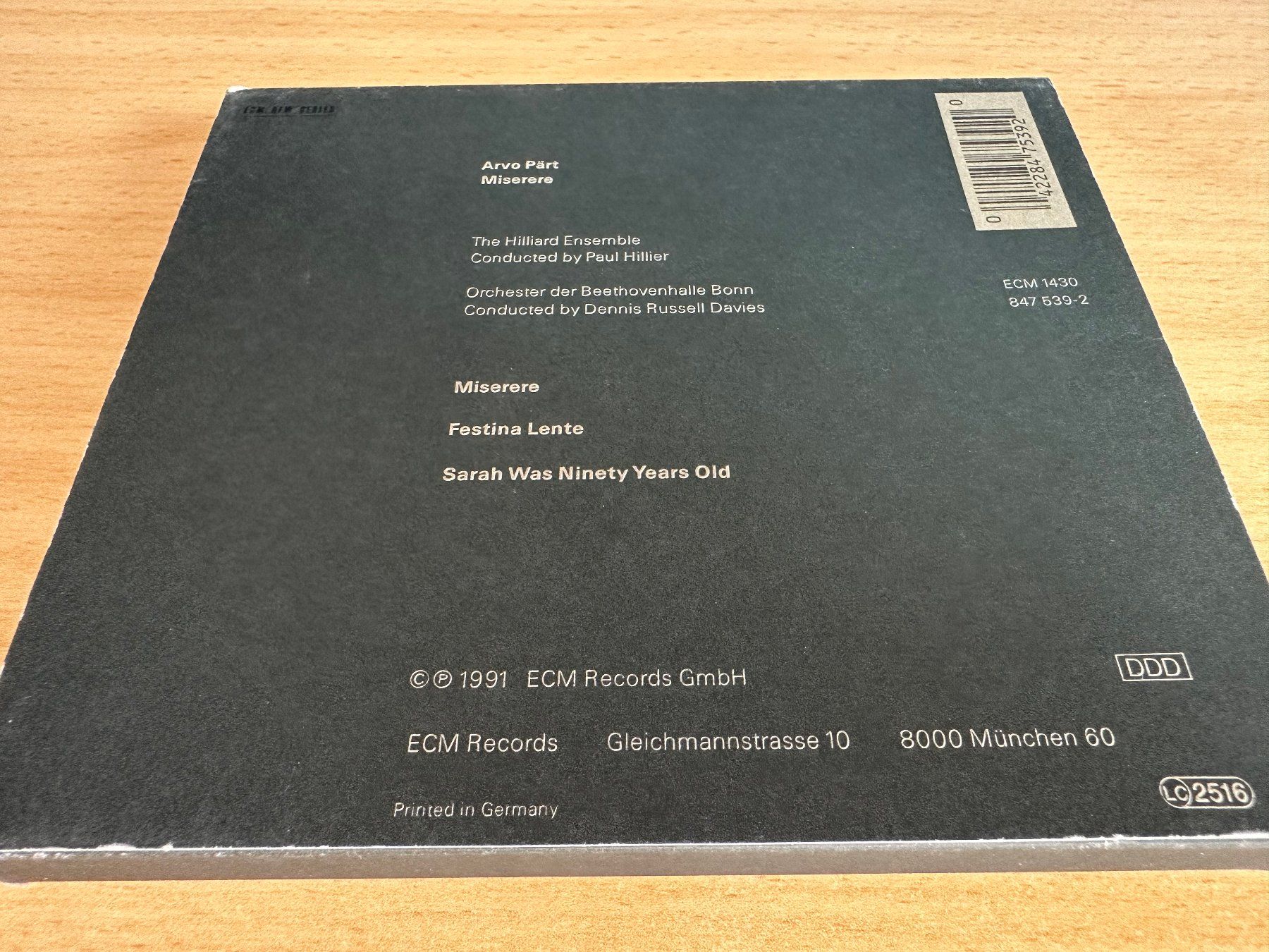CD: Arvo Pärt – Miserere – Usato da Rikon im Tösstal venduto da Alpenmutz 1