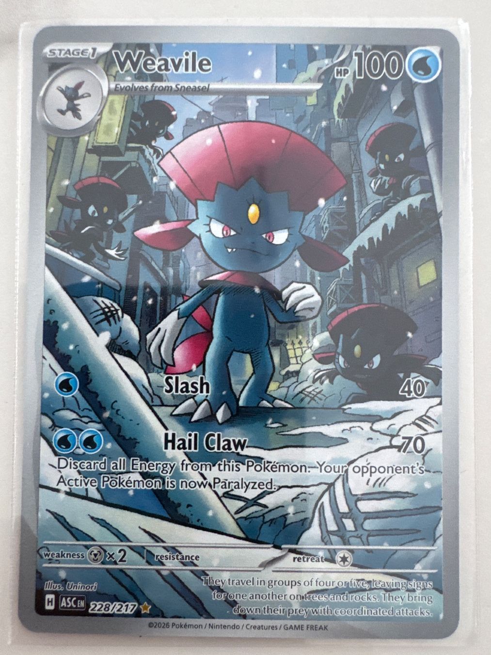 Pokémon Carte collezionabili: Weavile ASC228 EN - Ascended Heroes – Nuovo (secondo la descrizione) da Wil SG venduto da Prof.Eich