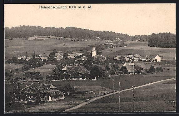 Ansichtskarten: Heimenschwand, Totalansicht mit Kirche – Gebraucht aus Berlin von bartko-reher