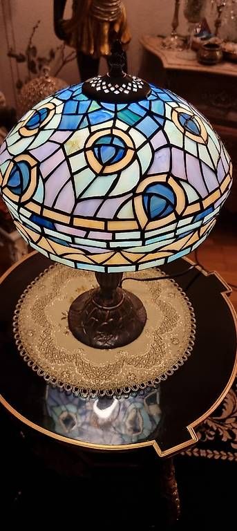 Lampade: Tiffany Lampe, schillernde Farben, Azurblau – Nuovo (secondo la descrizione) da Kaufdorf venduto da Nati-Nati 1