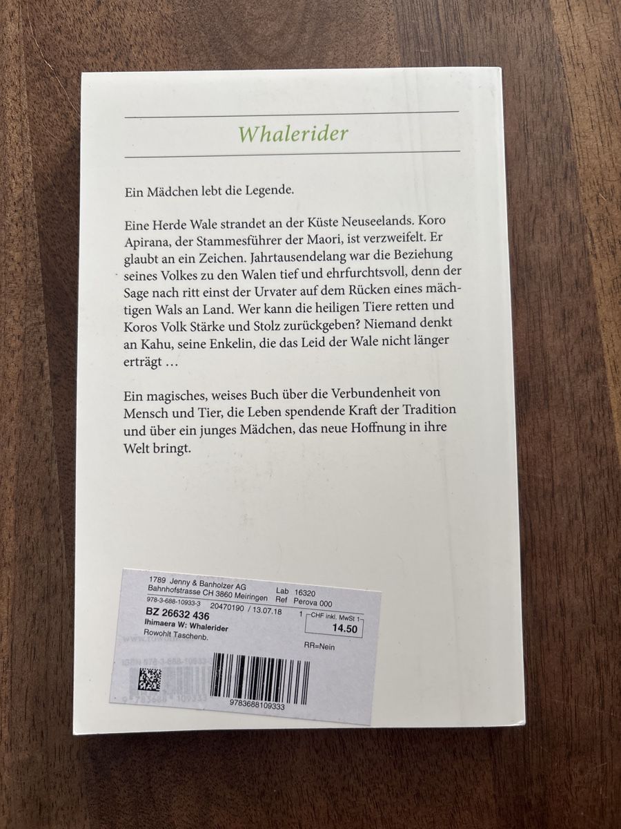 Libri: Witi Ihimaera - Whalerider – Usato da Zürich venduto da NickB 1