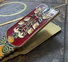 Vintage Smaltotex NA Bronze Enamel Papierclip