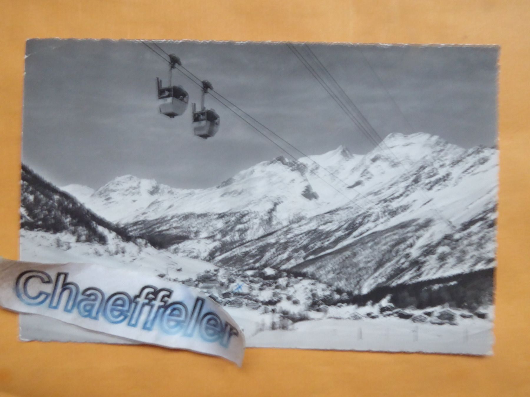 Cartoline postali: 1961 Saas-Fee. Luftseilbahn "Langefluh" – Usato da Zürich venduto da Chaeffeler