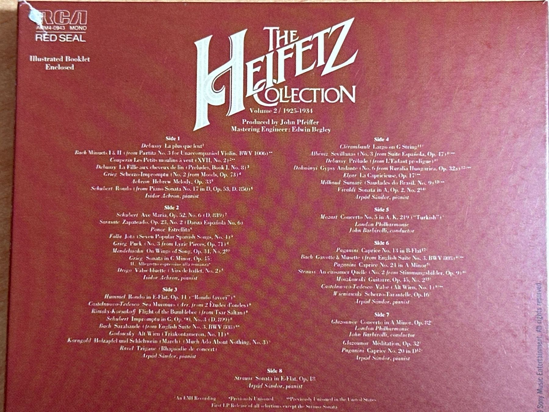 CDs: The Heifetz Collection • Volume 2 / 1925-1934 - 4 CD – D'occasion à Rikon im Tösstal par Alpenmutz 2