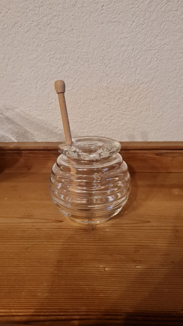 Glasi Hergiswil Bicchieri: Glasi Hergiswil Honigglas + Holzstab – Nuovo (secondo la descrizione) da Münsingen venduto da Cuci31
