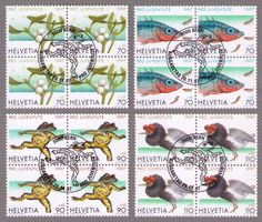 1997_ J344-347_Pro Juventute_MISTELZWEIG+TIERE_Vb kompl ET !