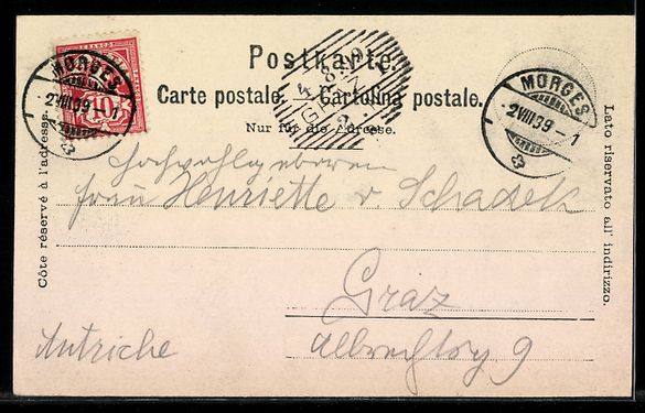 Cartoline postali: Mondschein-AK Morges, Morges et le Mont- – Usato da Berlin venduto da bartko-reher 1