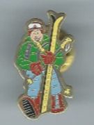 Witziger Skifahrer Pin