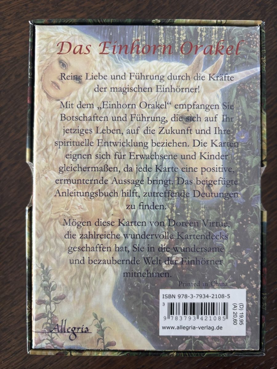 Bücher: Kartenset Einhorn Orakel von Doreen Virtue – Neu (gemäss Beschreibung) aus Schnottwil von Kolobri76 2
