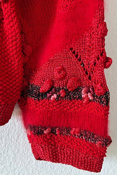 Pullover & Sweatshirts: ROT | Handgestrickter Pullover S | Strickpulli Vintage 90s – Gebraucht aus Engelburg von Rmueller 3