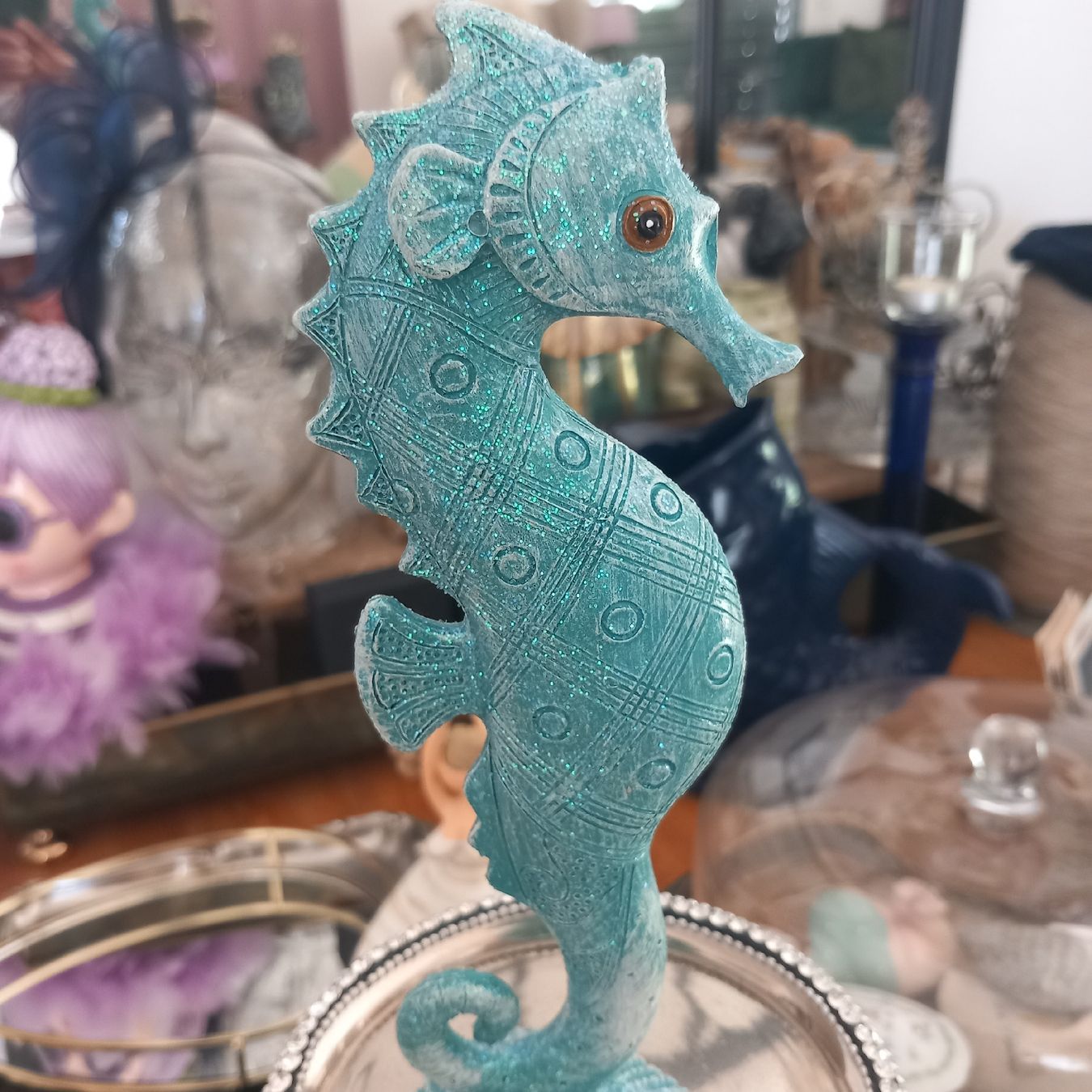 Statuette: DEKO: Zwei Seepferdchen grau u. blau/ neu – Nuovo (secondo la descrizione) da Aegerten venduto da gismolini 5