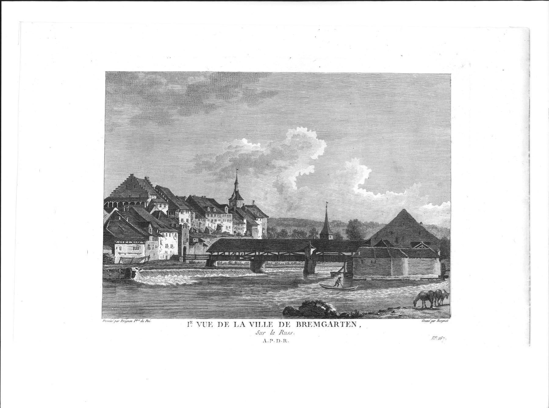 Incisioni: Bremgarten Originalkupferstich 1780 – Usato da Rafz venduto da Helvet32