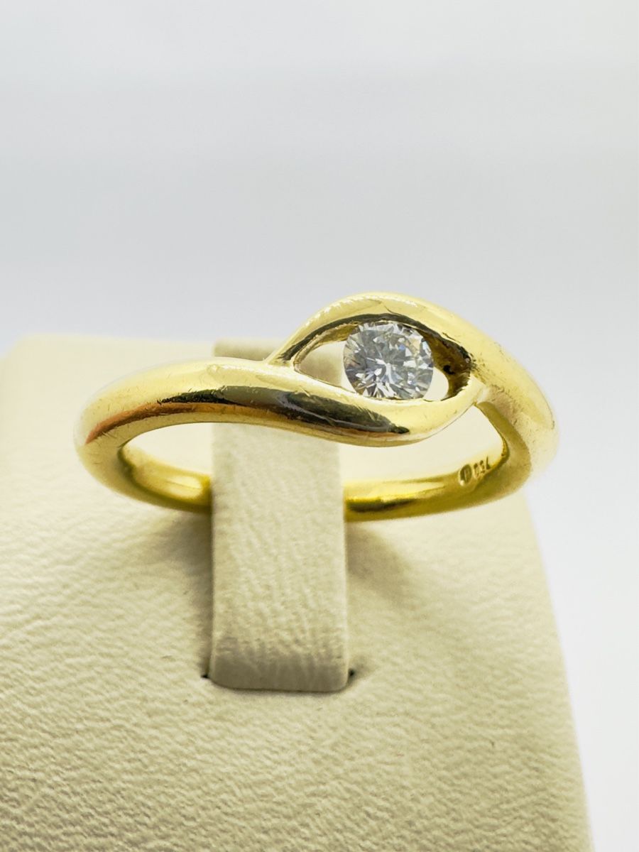 Anelli: 750/18 Karat Gold Ring mit 018 Ct Brillant – Usato da Murg venduto da MTGold 4