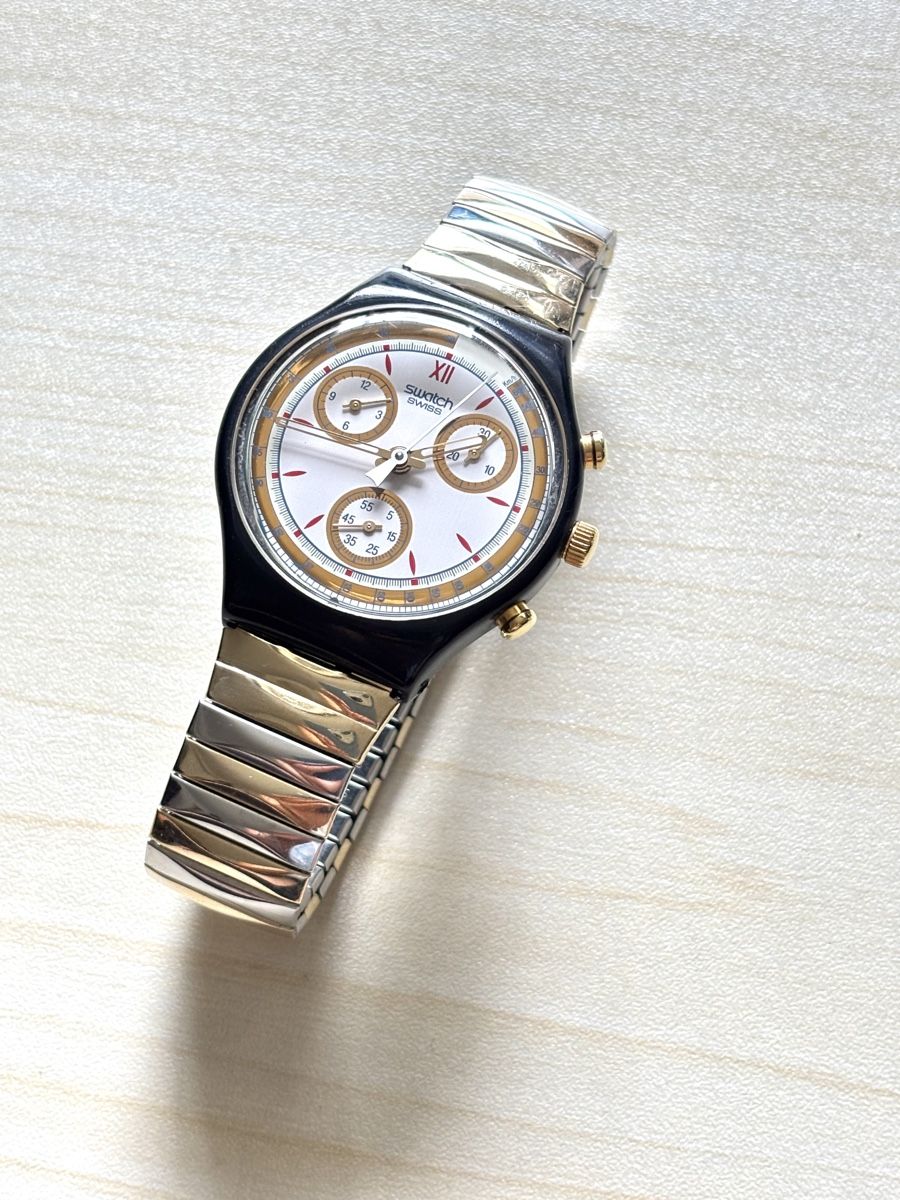 Swatch Orologi: Swatch Chronograph Uhr mit Metallband  – Usato da Grenchen venduto da chththl 3