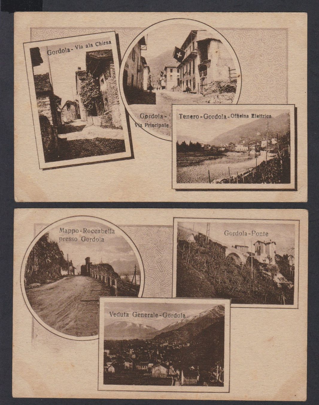 Cartoline postali: Gordola Tenero  TI   :   2 alte 3-Bild - Ansichtskarten – Usato da Vitznau venduto da Ropaku