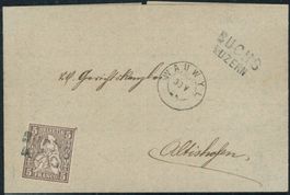 LU Buchs - Wauwil - Zwergstempel - Helvetia - Brief EF