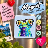 Happy Painting Magnet Frosch abstrakt