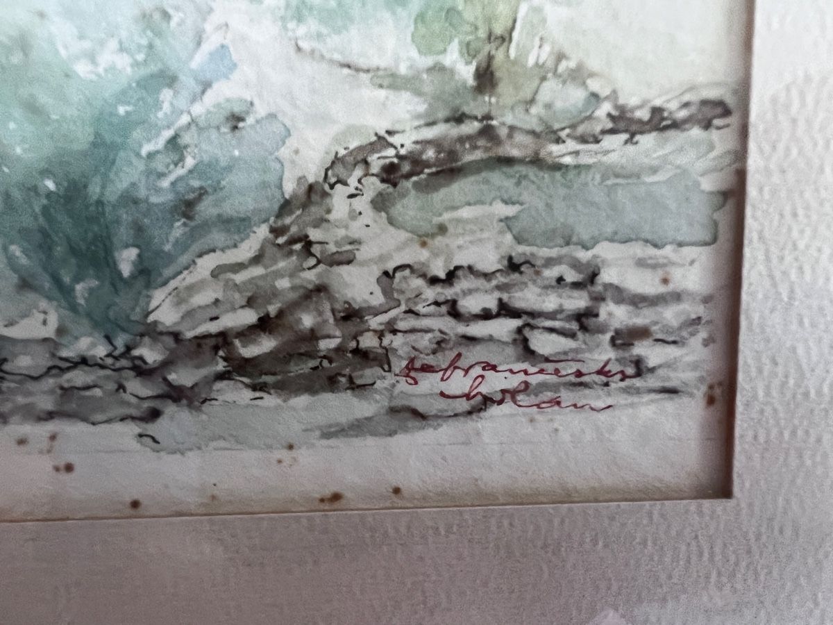 Dipinti: Gerahmtes Aquarell Kirche Meer Landschaft – Usato da Neuenegg venduto da Magosaurus 2