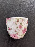 Kleiner Blumentopf Vintage Stil  Blumenmuster / Shabby Chic