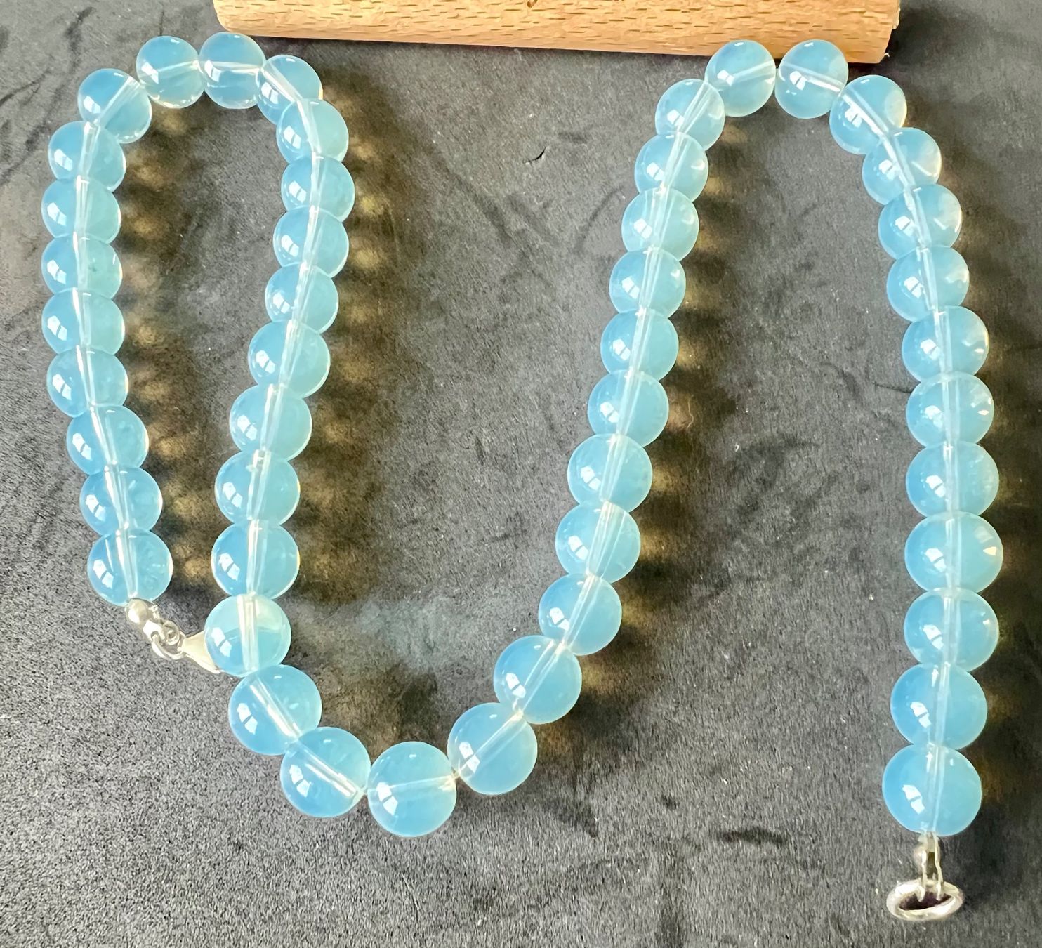 Catenine: Opalit Collier Silber 925 mit seidigem Schimmer 49 cm Unikat – Nuovo (secondo la descrizione) da Ruswil venduto da artbyhand 2