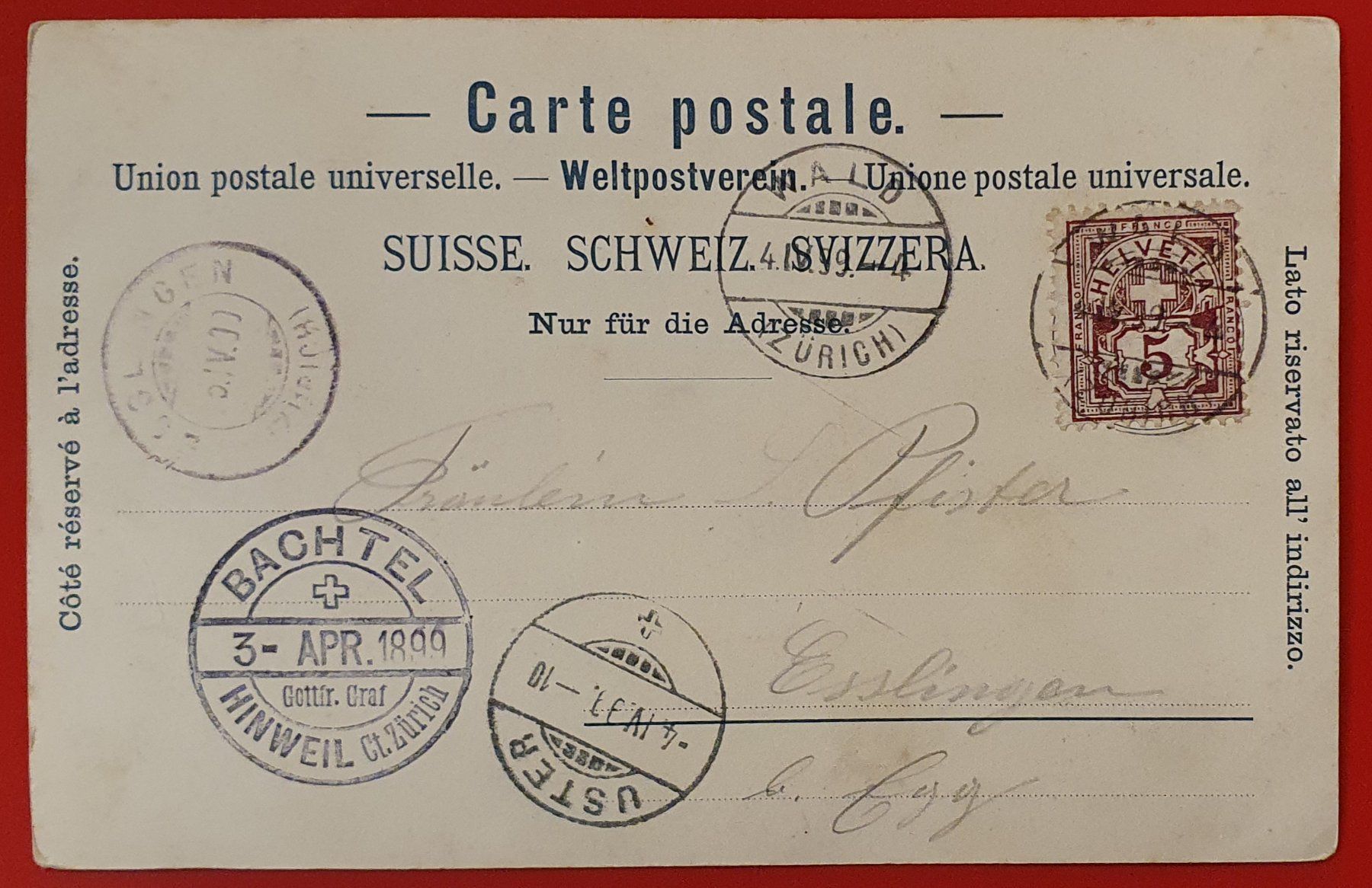 Cartoline postali: Gruss vom Bachtel 1899 – Usato da Kreuzlingen venduto da Rschweiz1 1