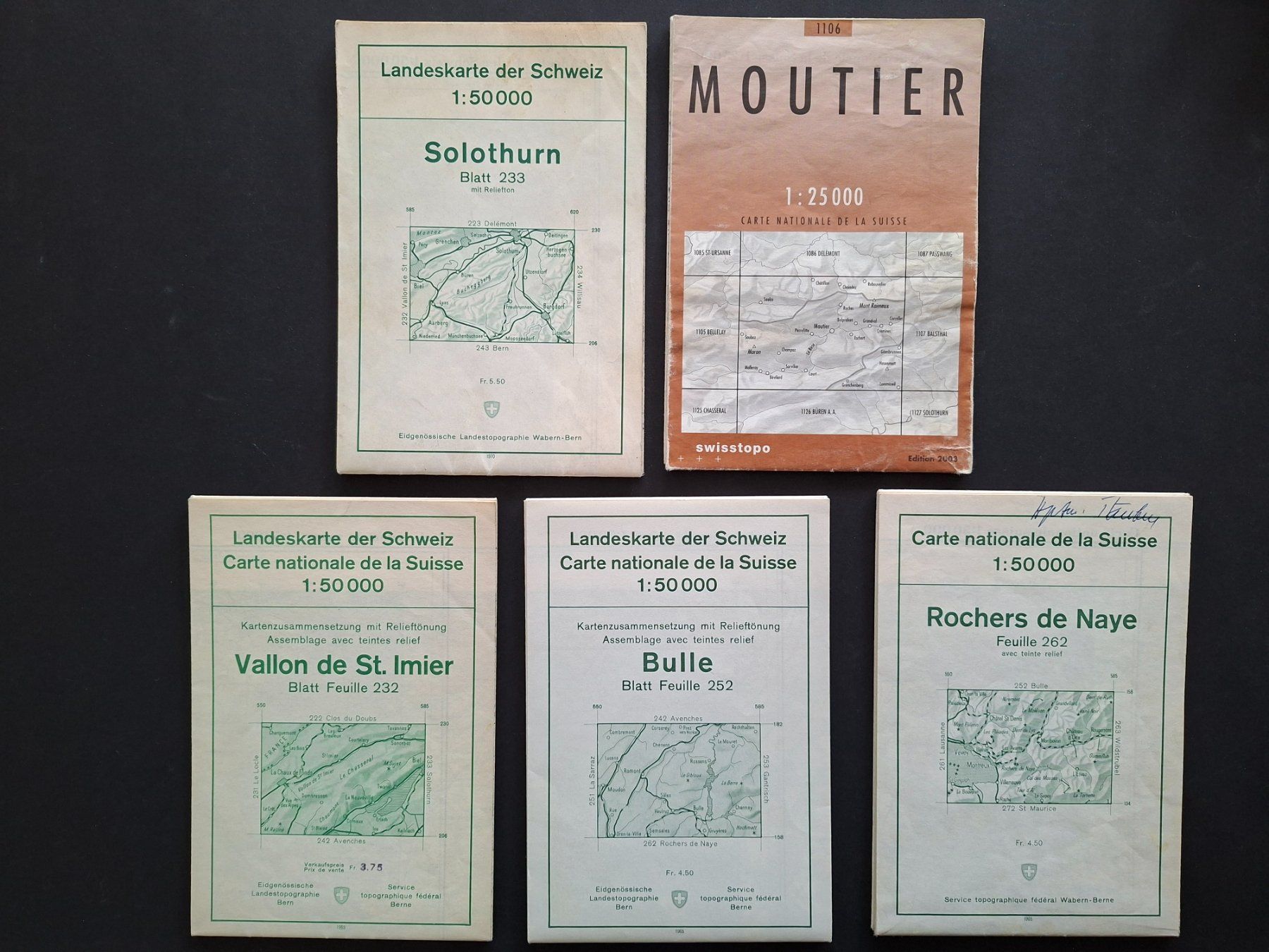 Cartes géographiques & atlas: Westschweiz und Solothurn. – D'occasion à Goldach par armando_r