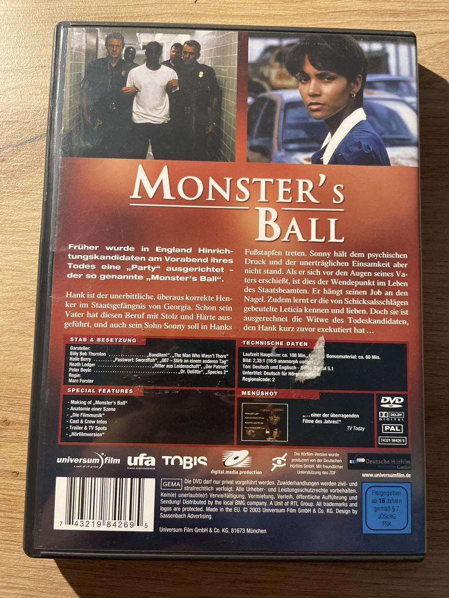 Tutti i DVDs: Monster's Ball DVD, Top Zustand – Usato da Sargans venduto da Didis 1