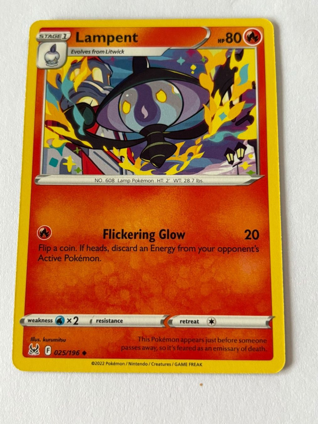 Pokémon Carte collezionabili: Pokemon-Karte Lampent 025/196 – Usato da Herisau venduto da Seyashop1