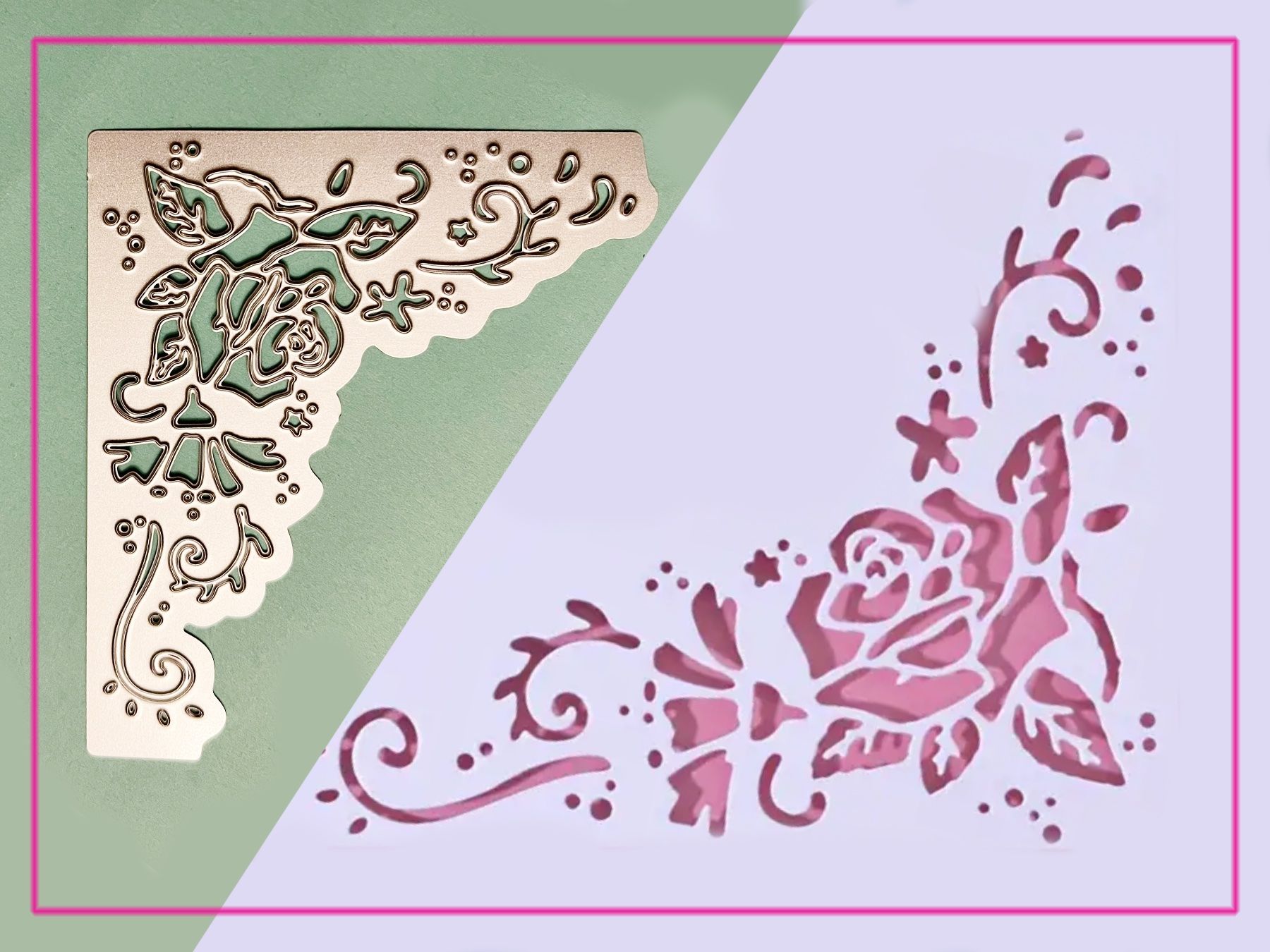 Sciablone: Rosen Ornamente- Stanzschablonen – Nuovo e nell'imballaggio originale da Frenkendorf venduto da jazzplatten