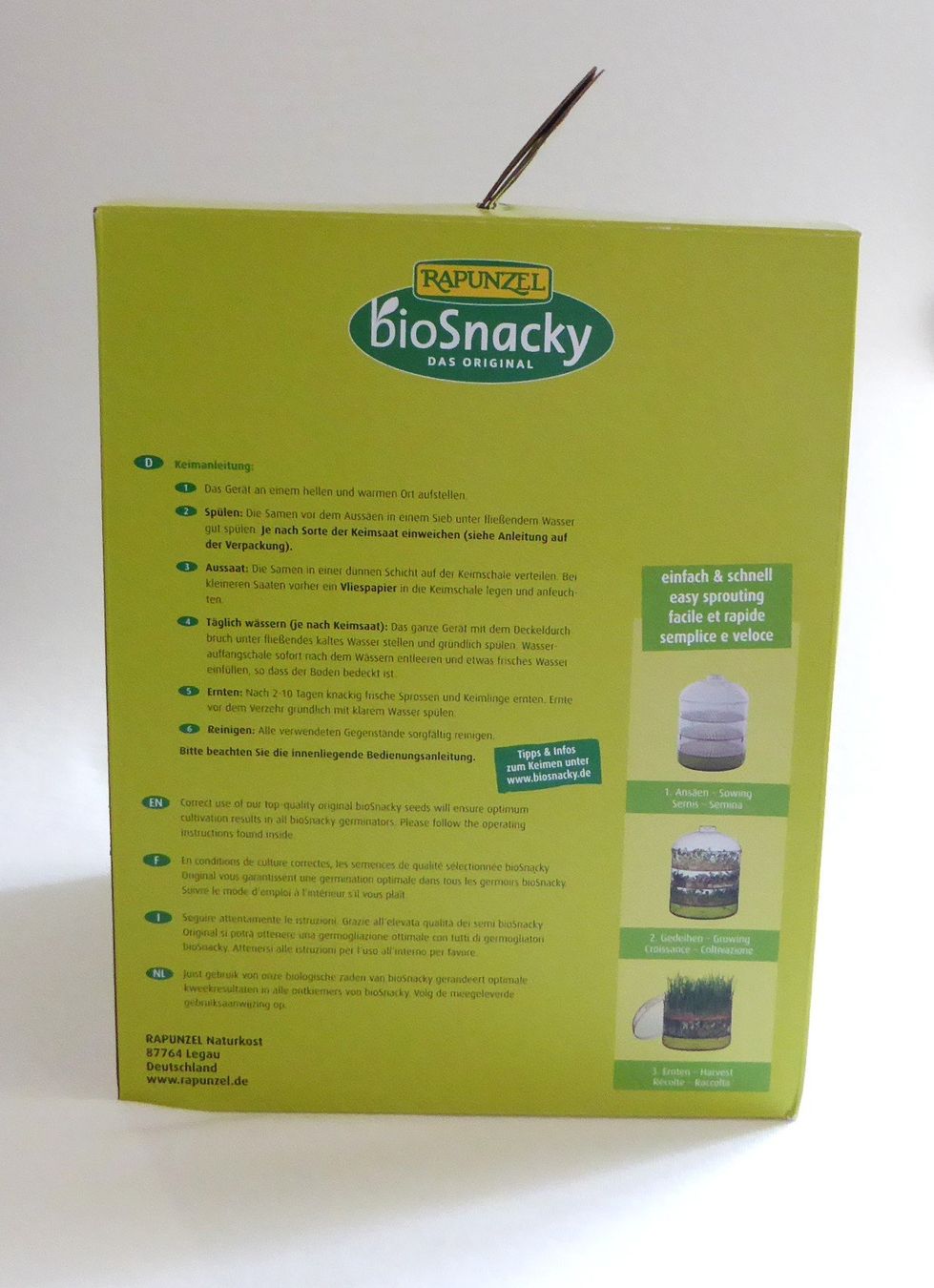 Elettrodomestici da cucina: bioSnacky Sprossengarten inkl. Vliespapier – Usato da Mauren venduto da Yeelen 2