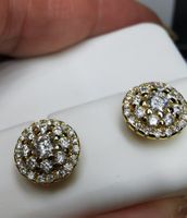 Boucles d'oreille argent avec moissanites de 0,008  ct