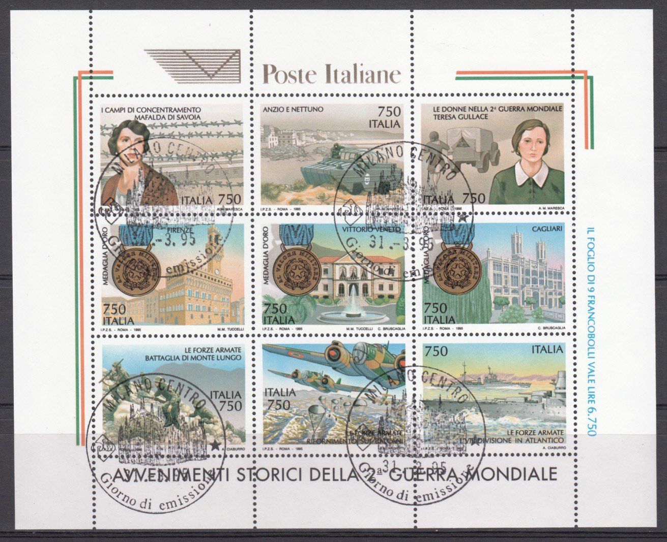 Alle Briefmarken: Italien 1995 mit ET – Gebraucht aus Bürglen TG von StampGraf 2
