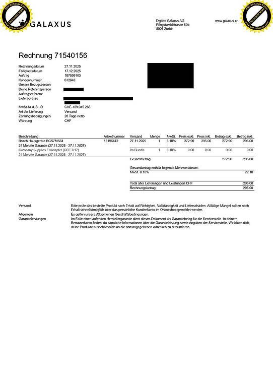 Aspirapolveri & Accessori:  Bosch Staubsauger BGS7MS64 – Usato da Steffisburg venduto da Back12 3