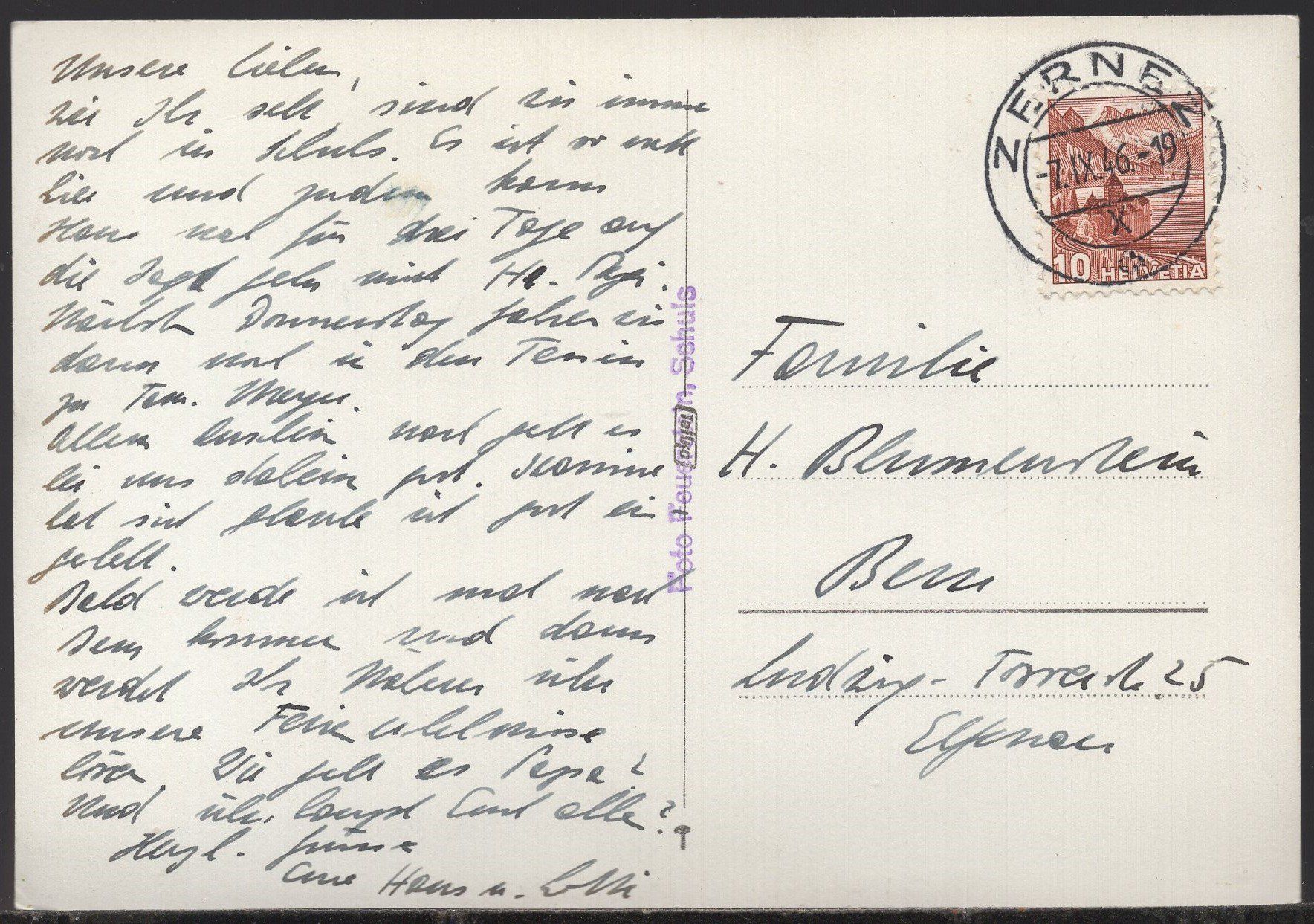 Cartes postales: Schuls   Panoramablick   1946 – D'occasion à Aarau par kufi44 1