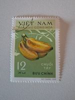 Vietnam Briefmarke mit Bananenmotiv, Jahrgang 1969!