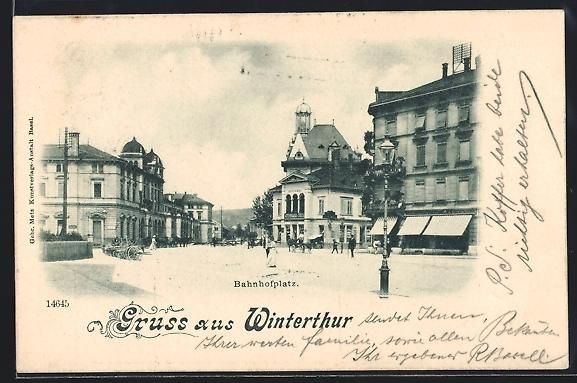 Cartes postales: AK Winterthur, Partie am Bahnhofplatz – D'occasion à Berlin par bartko-reher