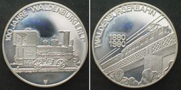 100 JAHRE WALDENBURGERLI 1980 Waldenburgerbahn, Silber 33mm