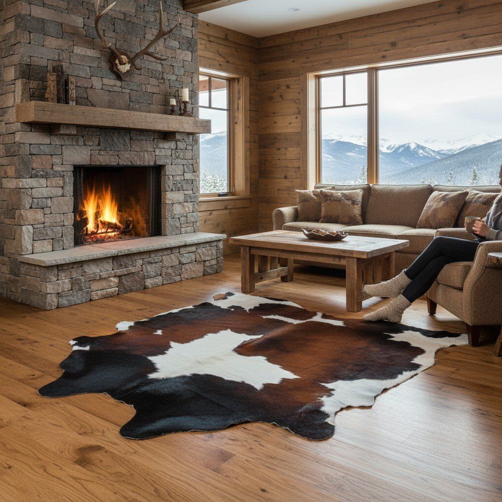 Tappeti: echtes Kuhfell Teppich exotic tricolor – Nuovo e nell'imballaggio originale da Arbedo venduto da patagonialeatherrugs 1