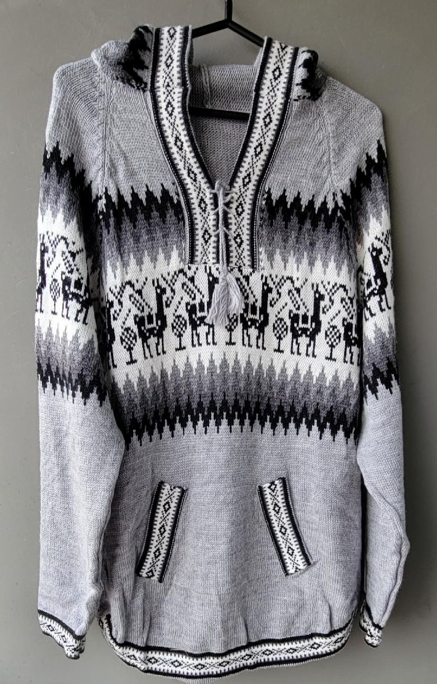 Maglioni & Felpe: wunderschöner Alpaka Pullover Gr.L, Farbe Grau, NEU!! – Nuovo (secondo la descrizione) da Lima- Peru venduto da Alpaka-Haus