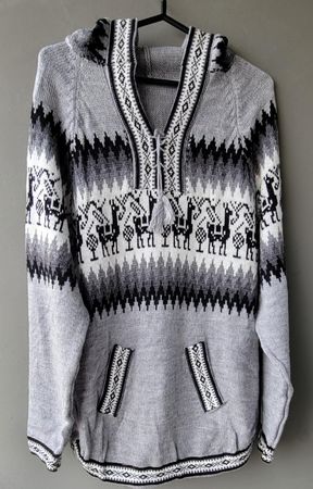wunderschöner Alpaka Pullover Gr.L, Farbe Grau, NEU!!
