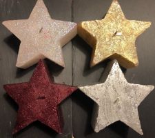 4 x Weihnachts Kerzen Sterne