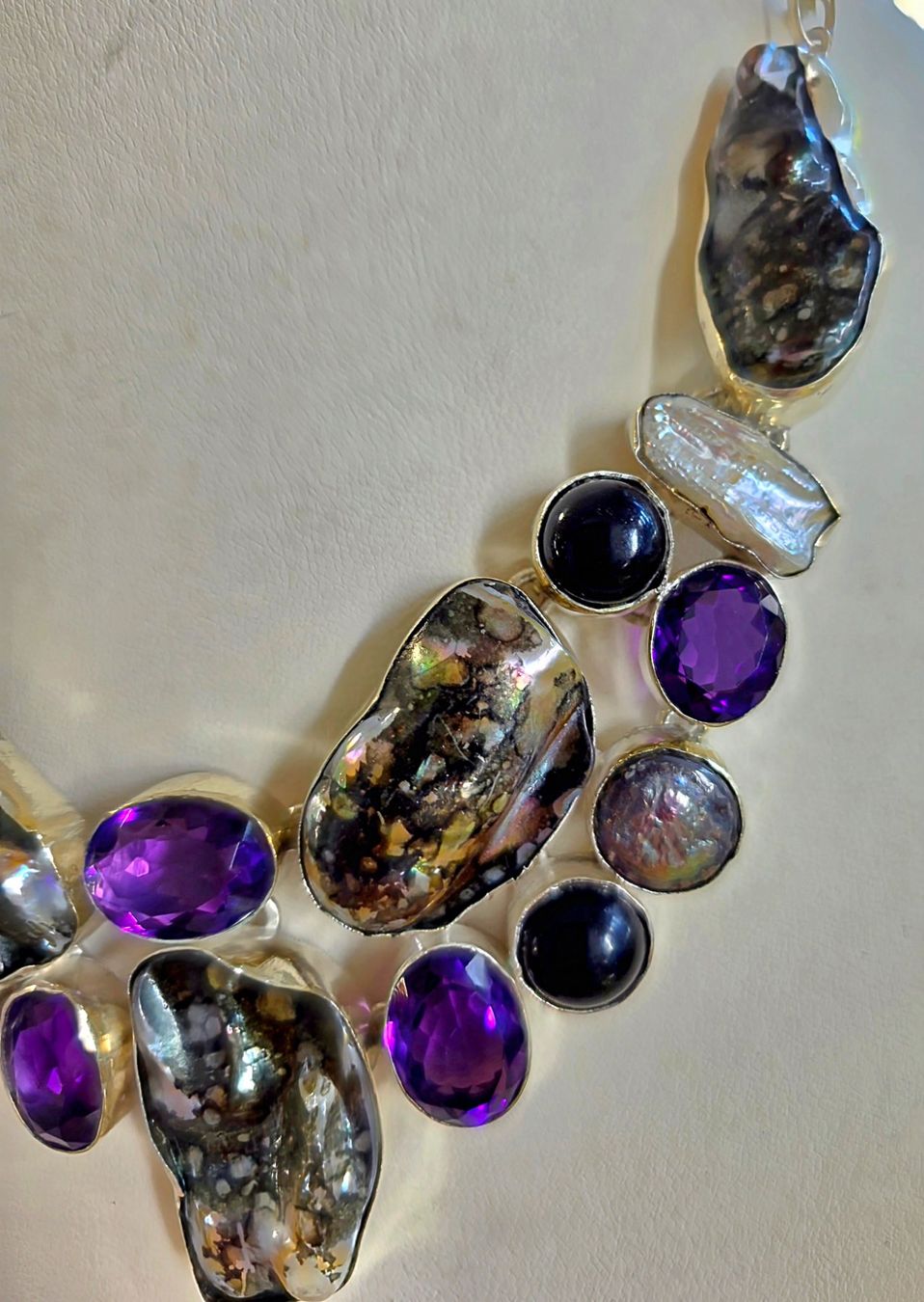 Catenine: Silber Collier Barockperlen und Edelsteine – Nuovo (secondo la descrizione) da Zürich venduto da Bieter04 3