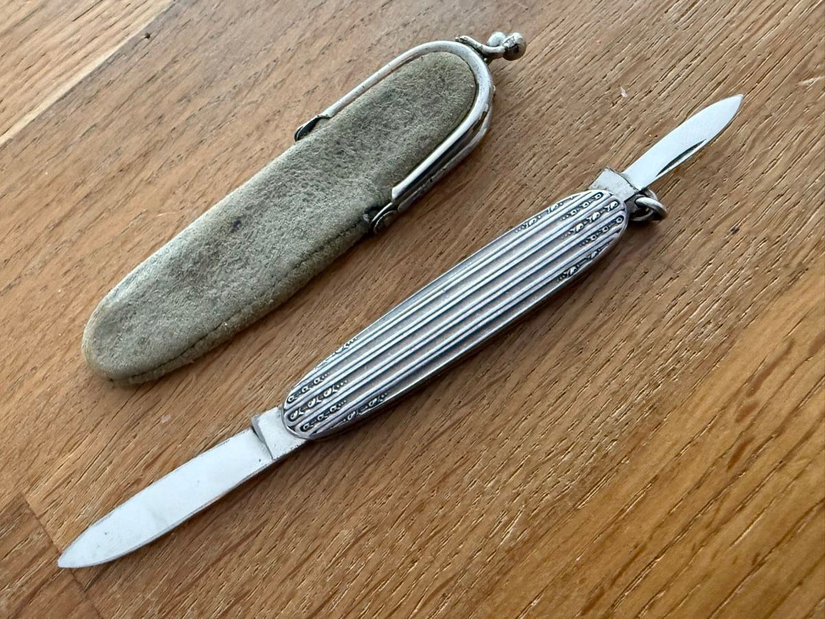Taschenmesser: Antikes Silber Taschenmesser, 900er Silber – Gebraucht aus Goldach von Messerguru 6