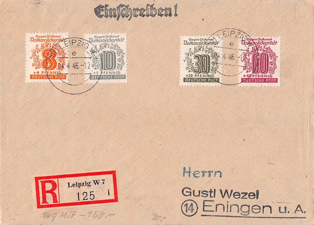 Tous les timbres: Lokalausgaben nach Kriegsende LEIPZIG 4.4.1946 – D'occasion à Lufingen par philatelieshop
