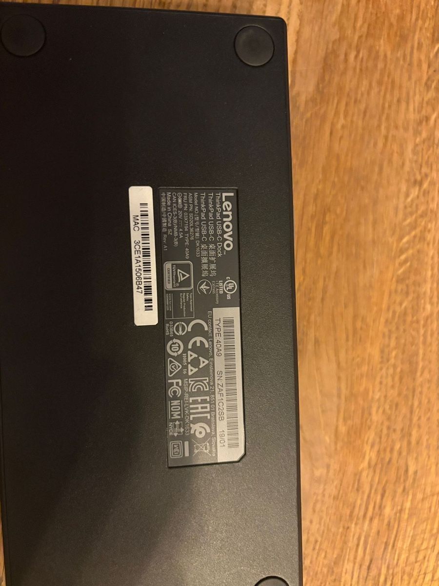 Lenovo Dockingstation: Lenovo ThinkPad Docking Station - USB-C – Gebraucht aus Oberburg von srd_6tv7 4