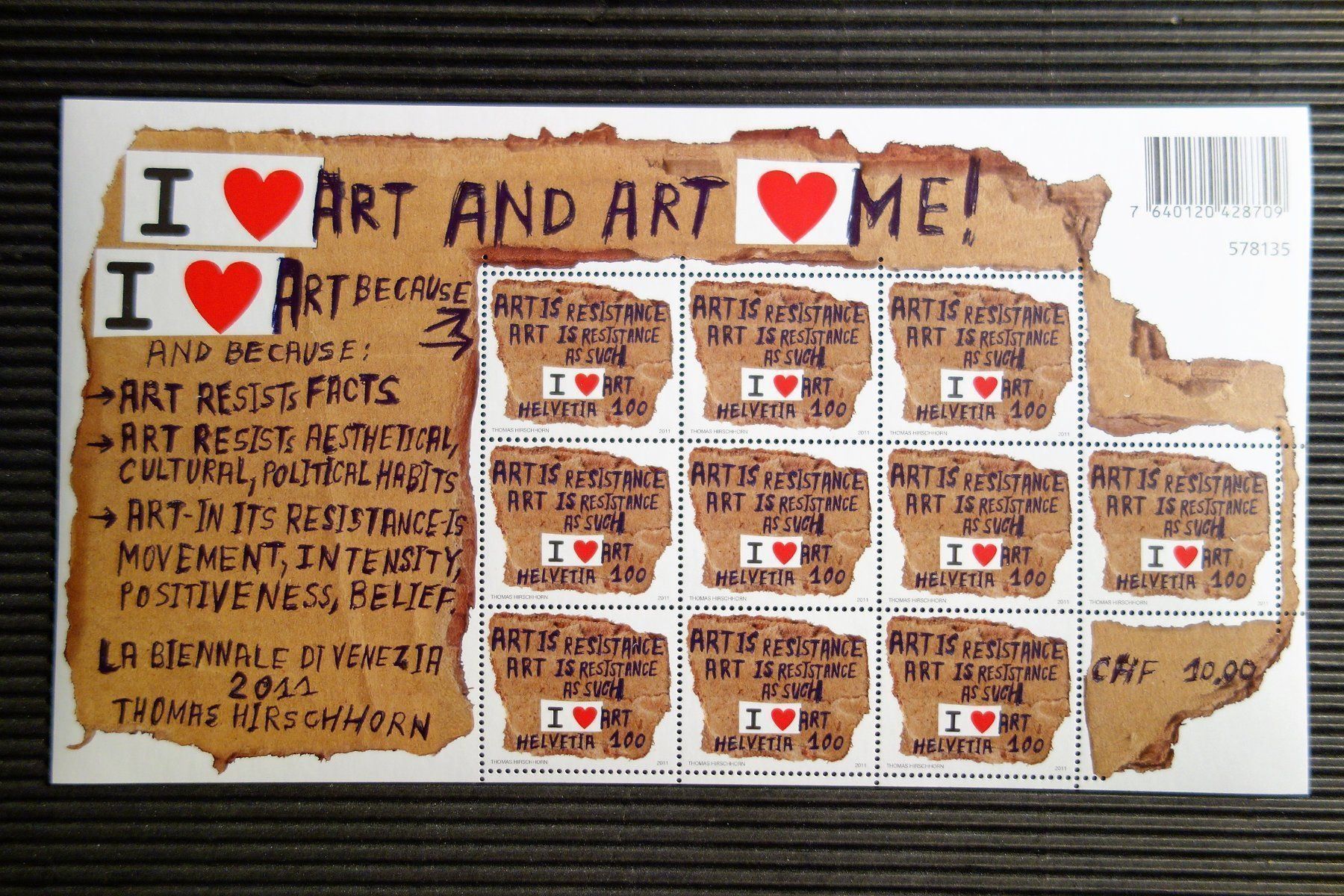 Alle Briefmarken: 2011 Kleinbogen Biennale Venedig ** – Neu (gemäss Beschreibung) aus Mettmenstetten von Sutasso