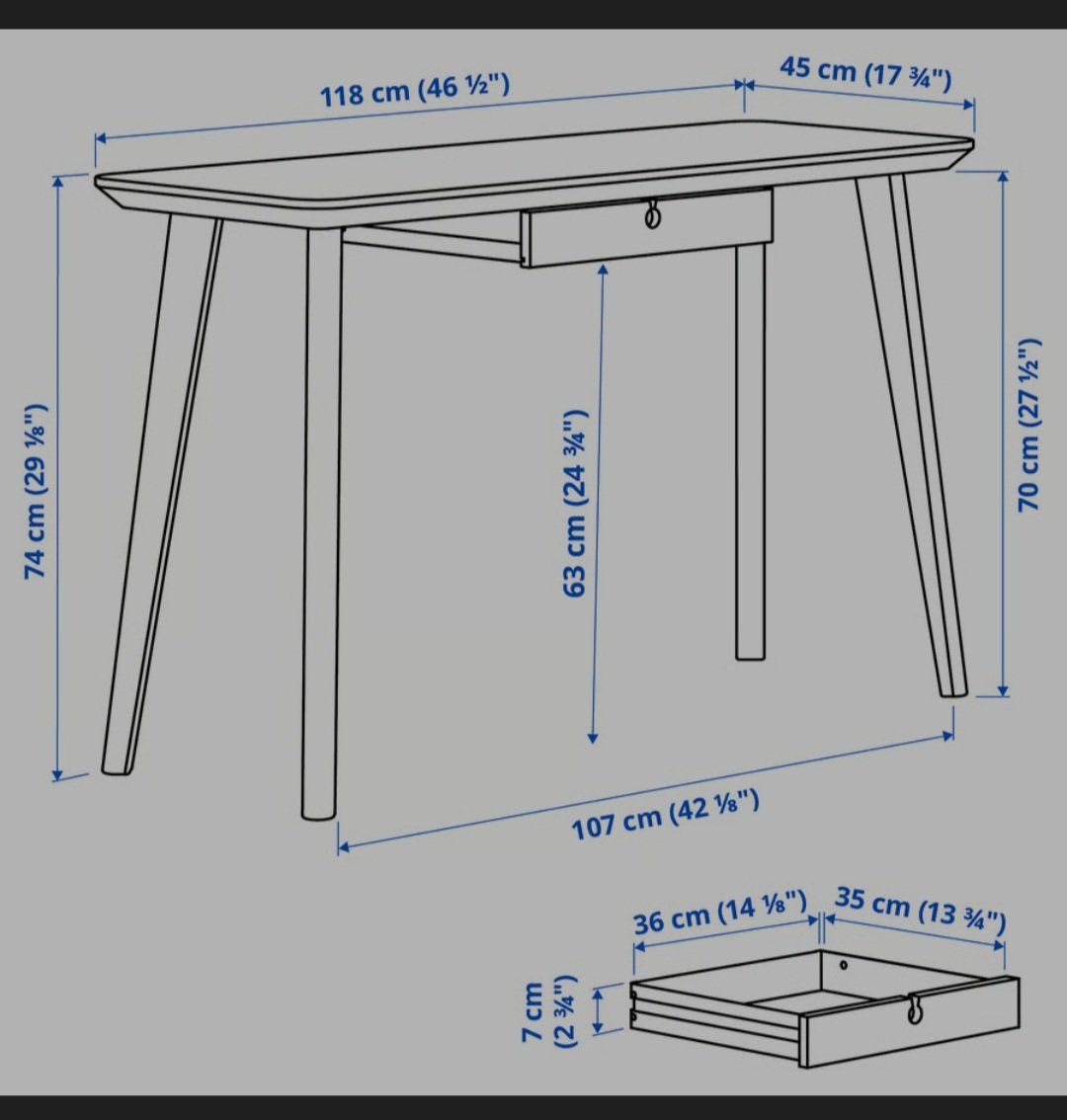Ikea Scrivanie: LISABO Schreibtisch, Eschenfurnier, – Usato da Wettingen venduto da Serpe 3